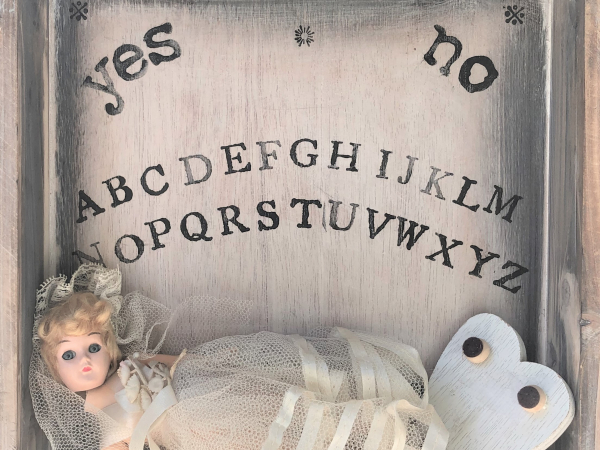 Wood Ouija Board Shadow Box With Ghost Bride Silver Frog Studio