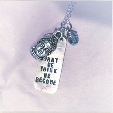 Buddha what we think we become sterling silver pendant
